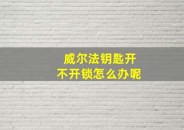 威尔法钥匙开不开锁怎么办呢