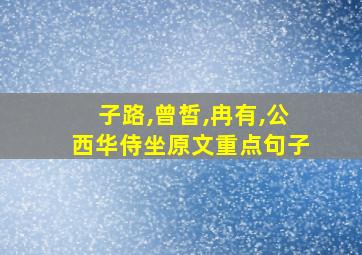 子路,曾皙,冉有,公西华侍坐原文重点句子