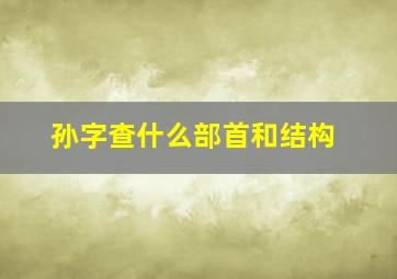 孙字查什么部首和结构