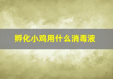 孵化小鸡用什么消毒液