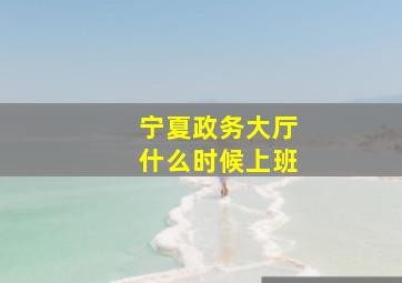 宁夏政务大厅什么时候上班