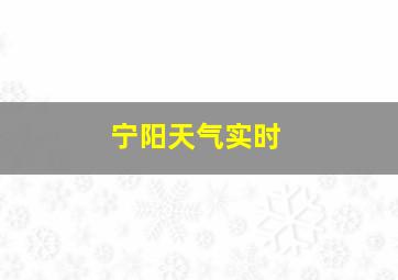 宁阳天气实时