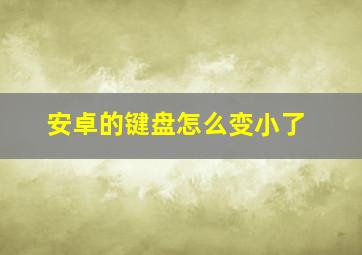 安卓的键盘怎么变小了