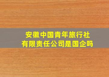 安徽中国青年旅行社有限责任公司是国企吗