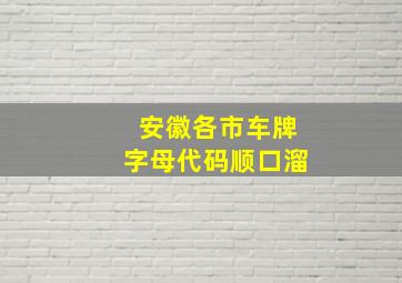 安徽各市车牌字母代码顺口溜