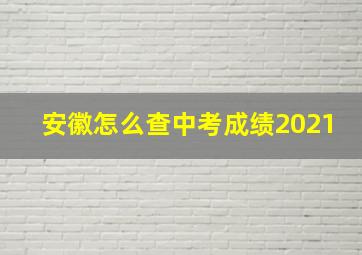 安徽怎么查中考成绩2021