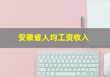 安徽省人均工资收入