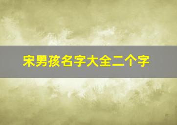 宋男孩名字大全二个字