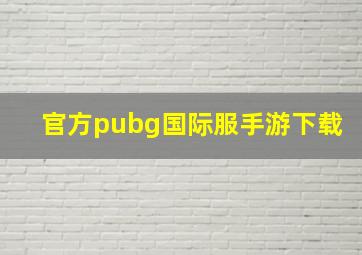 官方pubg国际服手游下载