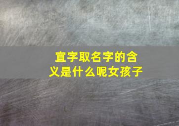 宜字取名字的含义是什么呢女孩子