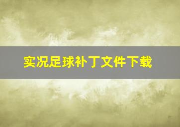 实况足球补丁文件下载