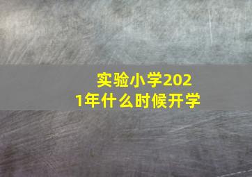 实验小学2021年什么时候开学