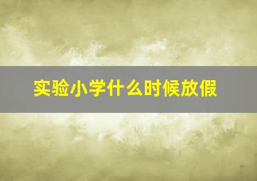 实验小学什么时候放假