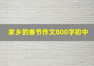 家乡的春节作文800字初中