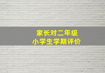 家长对二年级小学生学期评价