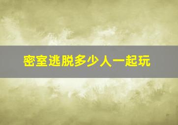 密室逃脱多少人一起玩