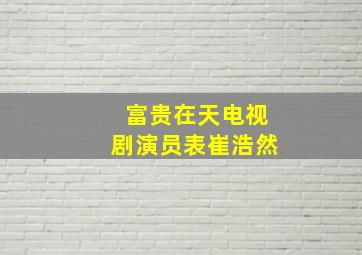 富贵在天电视剧演员表崔浩然