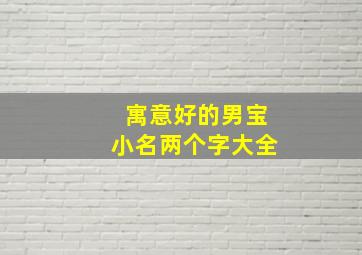 寓意好的男宝小名两个字大全