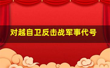 对越自卫反击战军事代号