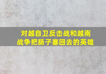 对越自卫反击战和越南战争把肠子塞回去的英雄