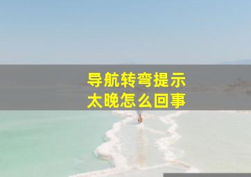 导航转弯提示太晚怎么回事