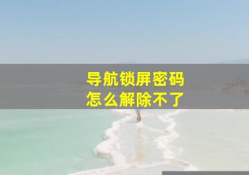 导航锁屏密码怎么解除不了