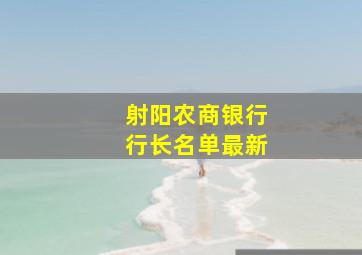 射阳农商银行行长名单最新