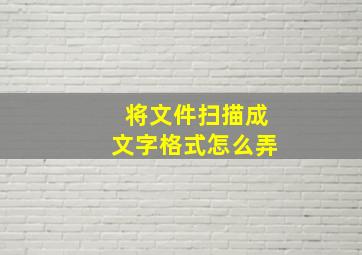 将文件扫描成文字格式怎么弄