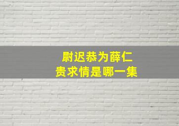 尉迟恭为薛仁贵求情是哪一集