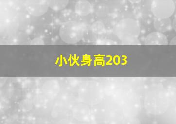 小伙身高203