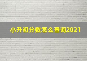 小升初分数怎么查询2021