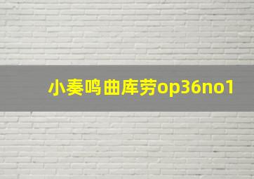 小奏鸣曲库劳op36no1