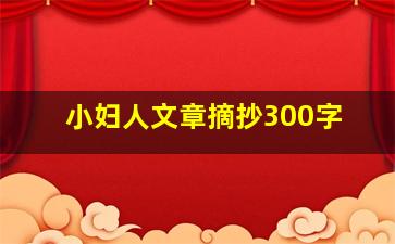 小妇人文章摘抄300字