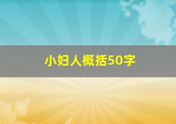 小妇人概括50字