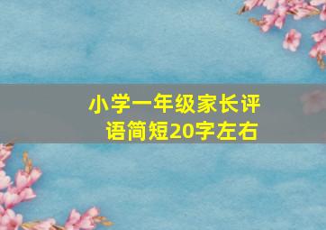 小学一年级家长评语简短20字左右