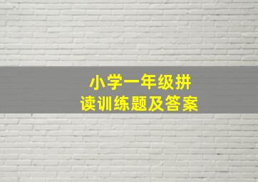 小学一年级拼读训练题及答案