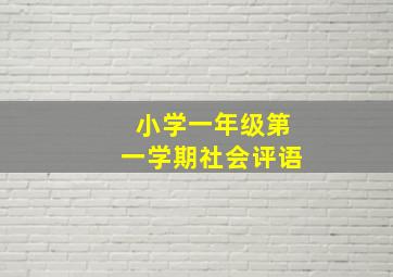 小学一年级第一学期社会评语