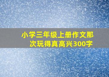 小学三年级上册作文那次玩得真高兴300字