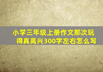 小学三年级上册作文那次玩得真高兴300字左右怎么写