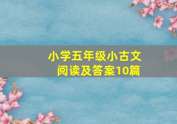 小学五年级小古文阅读及答案10篇