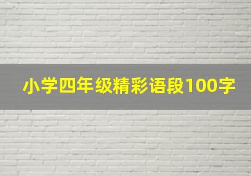 小学四年级精彩语段100字