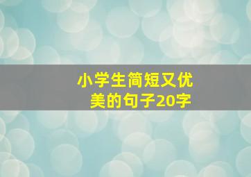 小学生简短又优美的句子20字