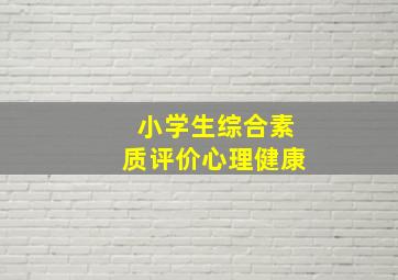 小学生综合素质评价心理健康