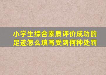 小学生综合素质评价成功的足迹怎么填写受到何种处罚