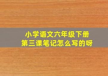 小学语文六年级下册第三课笔记怎么写的呀