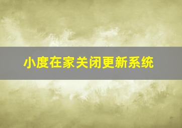 小度在家关闭更新系统