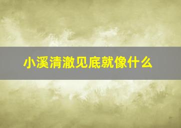 小溪清澈见底就像什么