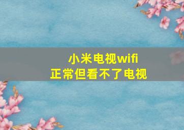 小米电视wifi正常但看不了电视