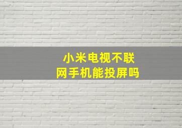 小米电视不联网手机能投屏吗