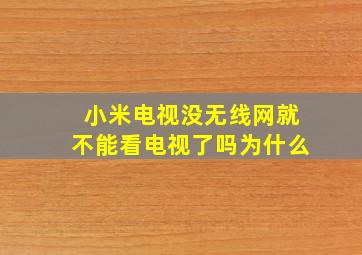 小米电视没无线网就不能看电视了吗为什么